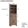 SinCiDo 72" Tall Farmhouse Bathroom Storage Cabinet, Adjustable Shelves & Barn Door & 2 Drawers for Bathroom, Living Room, Kitchen - 2 of 4