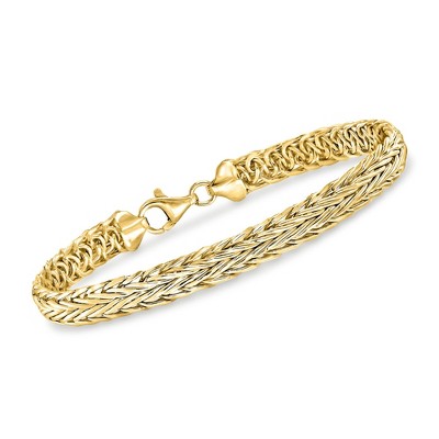 Ross-Simons 18kt Gold Over Sterling Wheat-Chain Bracelet