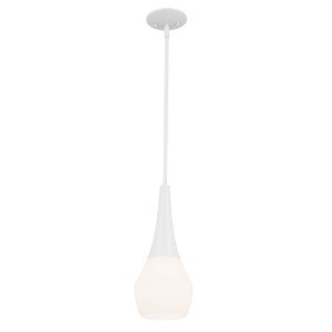 Deela 17 Inch 1 Light Pendant with Satin Etched Cased Opal Glass in Black - 1 of 1