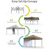 10x10 Pop Up Canopy Tent Outdoor Canopy Heavy Duty Commercial Instant Tent Shelter with 1 Removable Sidewall - 2 of 4