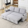 VYNXARIA 78.7"Comfortable Linen L-Shaped Combo Sofa Sofa Bed,Reversible Sleeper Combo Sofa with Pullout Bed - 3 of 4