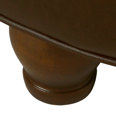 Elegant Tufted Faux Leather Round Ottoman with Storage