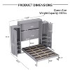 Full/Queen Size Murphy Bed Multifunctional Foldable Platform Bedframe with 2 Wardrobes and Storage Shelf, White/Gray/Walnut-ModernLuxe - 4 of 4