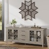 Farmhouse TV Stand for 70", Entertainment Center with Glass Door, Mid Century Modern TV Stands, Console Table with Shelves for Bedroom Living Room - 2 of 4