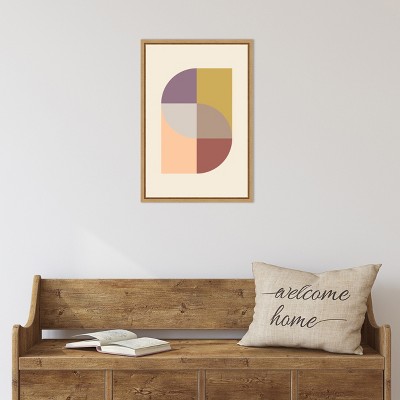 Sylvie Maple Framed Abstract Geometric Canvas Wall Art