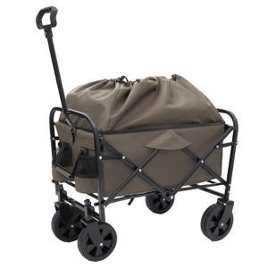 CAVINAS Expandable Folding Wagon for Camping, Heavy Duty Utility Shopping Cart, All Terrain Beach Wagons for Camping Shopping - 1 of 4
