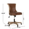 PU Leather Swivel Office Chair with Rubberwood Frame,Adjustable Height,Rolling Caster Office Chair for Home Conference Room-Coolbibila - 4 of 4