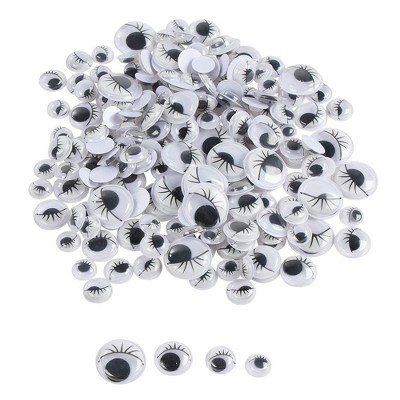 Genie Crafts 500-Piece Round Googly Wiggle Eyes with Self Adhesive for Craft, 4 Styles, 4 Sizes