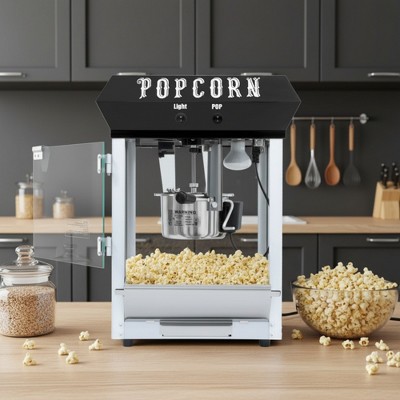 FONTOI 4/6/8/12/16 OZ Popcorn Machine Popcorn Maker with Stainless Steel Kettle Commercial Popcorn Maker with Scoop Oil Spoon and Popcorn Cups