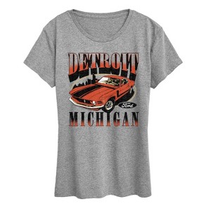 Women's - Ford - Vintage Mustant Detroit Michigan Short Sleeve Graphic T-Shirt - 1 of 4