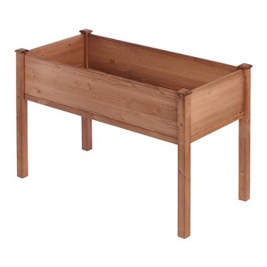 Hrinhom 48"W Outdoor Raised Garden Bed ,Elevated Wooden Planter Box - 1 of 4