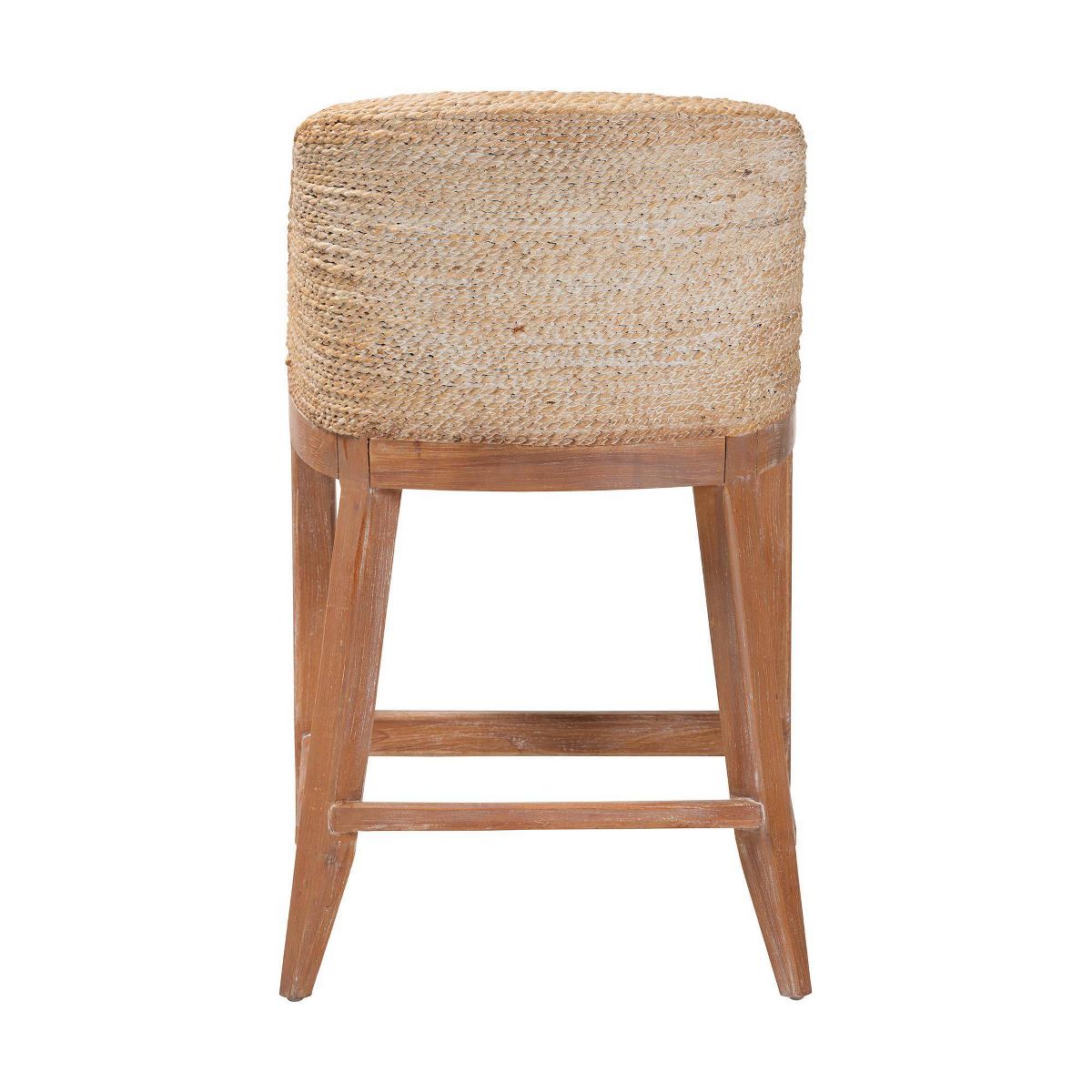 bali & pari Jasper Seagrass Counter Stool with Mahogany Wood Frame White Wash