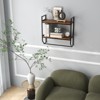 Tangkula 2-Tier Floating Shelving Wall-Mounted Shelf with Hanging Rod Expansion Screws & Metal Frame - 4 of 4