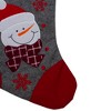 Northlight 19" Gray and Red Embroidered Snowman Christmas Stocking - 3 of 4