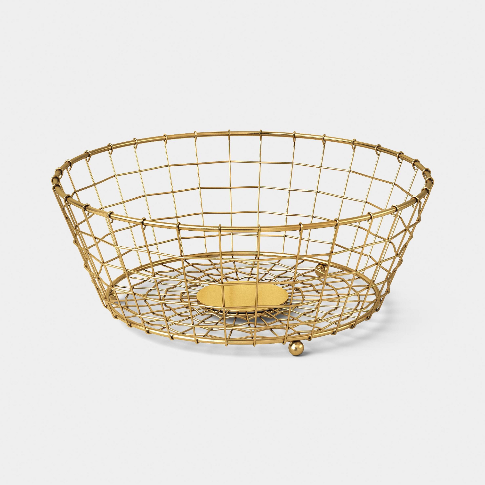 Gold Wire Basket Fruit Bowl Gold - Threshold™