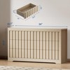 Fluted 6-Drawer Bedroom Dresser ¨C Modern Handleless Wooden Chest with Deep Storage, TV Stand & Clothes Organizer , Hallway (Natural Oak) - 3 of 4