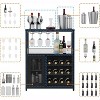 CuisinSmart 36''H Home Wine Cabinet,  w/Detachable Rack and Glass Holder Kitchen Buffet Sideboard w/Storage Shelf for Living Room,Dining Room, Black - 4 of 4