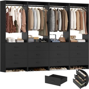 Aheaplus 24'' Freestanding Closet Organizer System with Hanging Rods and Drawers - 1 of 4
