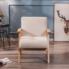Nordlys Solid Wood Velvet Lounge Chair Countryside Style Living Room - 3 of 4