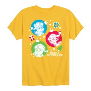 Boys' - Paw Patrol - Christmas Ornaments Rubble Chase Marshall Short Sleeve Graphic T-Shirt - 1 of 4