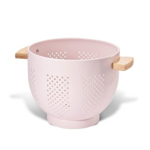 Home Collection 5.5 Qt Metal Colander with Wood Handles 11.26 Inch ...