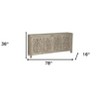 HomeRoots 78" Gray Distressed Solid Wood Carved Floral Sideboard with Four Doors - 3 of 4