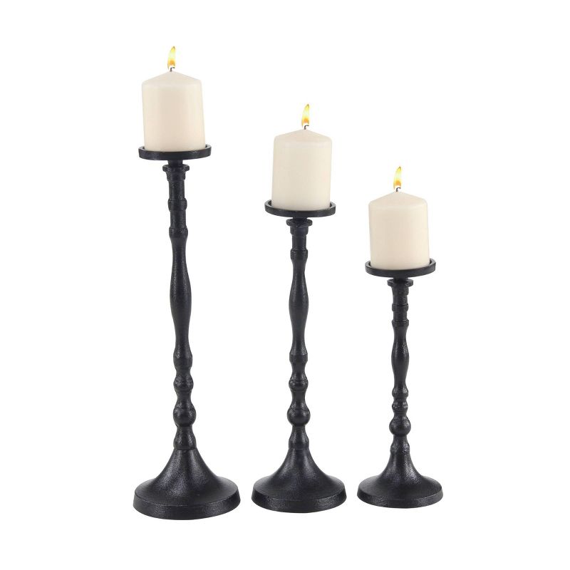 Set of 3 Traditional Iron Candle Holders Black - Olivia &#38; May, 1 of 6