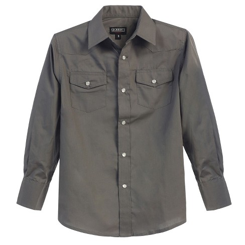 Gioberti Boys Casual Western Solid Long Sleeve Shirt With Pearl Snaps ...