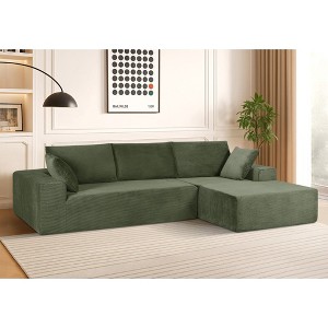 108'' L-Shaped Sectional Sofas with Full Foam Cushioning and No Assembly Required, Left Facing Sleeper Couch for Living Room or Bedroom - 1 of 4