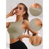 Allegra K Women's Built-In Bra Backless Fitness Workout Tank Tops - 3 of 4