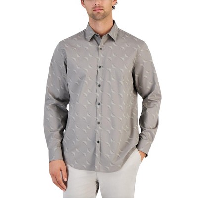 Alfani Mens Dot Wave Print Button Up Shirt