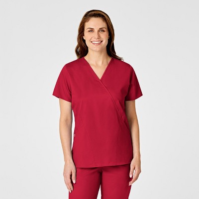 Wink WonderWORK Women's Mock Wrap Scrub Top
