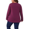 Agnes Orinda Women's Plus Size Long Sleeve V Neck Loose Fashion Buttons Tunic Blouse - 4 of 4