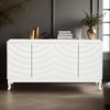 Sapphtopaz 4-Door Elegant Decorative Storage Cabinet Sideboard Buffet Cabinet with Storage Pantry Cabinet with Wavy Pattern Doors for Living Room - 3 of 4