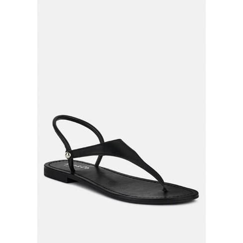 Madeline Black Flat Thong Sandals Target