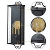 C Cattleya Luxury Black Outdoor Wall Lantern Sconce with Seeded Glass and Gold Accent - 3 of 4
