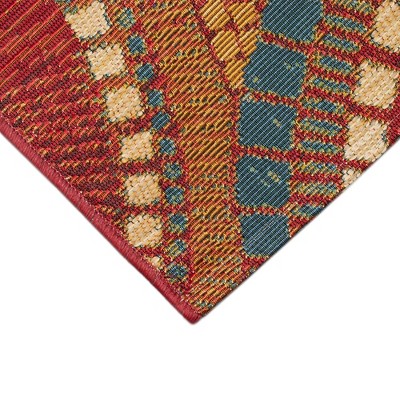 Saffron Round Flat Woven Synthetic Indoor/Outdoor Rug