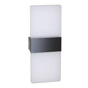 DORESshop 11 in. 8-Watt Black Rectangle Indoor/Outdoor Integrated LED Lantern Wall Sconce, 6000K for Bedroom, Bathroom (2-Pack) - 1 of 4