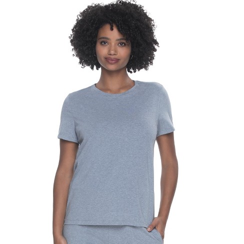 Felina Women's Organic Cotton Stretch Crewneck Tee (sky, Medium) : Target