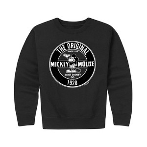 Boys' - Disney - Mickey Mouse Original Badge Graphic Long Sleeve Fleece Sweatshirt - 1 of 4