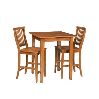 3pc Bistro Counter Height Dining Sets with 2 Stools Wood/Natural - Home Styles