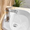 BWE Waterfall Single Hole Single-Handle Low-Arc Bathroom Faucet With Supply Line - 3 of 4