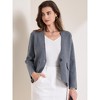INSPIRE CHIC Women's Collarless Long Sleeve One Button Blazer - 2 of 4