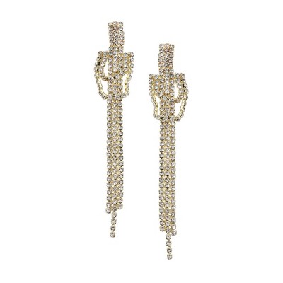 SOHI Women's Crystal Silver Party Drop Earrings