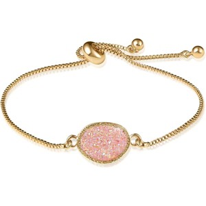 Humble Chic NY Simulated Druzy Chain Bracelet for Women - Boho Stackable Adjustable Bolo Slider Bracelet - 1 of 4
