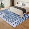 Washable Striped Area Rug, Non-Slip Modern Carpet for Living Room or Bedroom, Soft Low Pile Stain-Resistant Floor Cover - 2 of 4