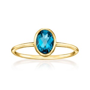Ross-Simons 1.00 Carat Bezel-Set London Blue Topaz Ring in 14kt Yellow Gold - 1 of 4