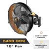 Mule Garage Fan XL, 18 Inch Wall Mount Fan with 3 Speed High Velocity Airflow for Shop, Covered Patio, or Home Gym, Matte Black - 2 of 4