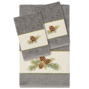 Linum Home Textiles 100% Turkish Cotton PIERRE Embellished Towel Set - 1 of 2