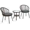 YOOCOZZ 3-Piece Outdoor Patio Furniture Set with 2 PE Rattan Chairs and Tempered Glass Table - 2 of 4
